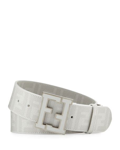 fendi men's zucca ff buckle belt white
